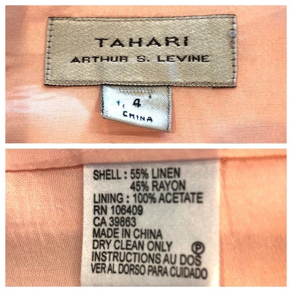 Tahari Blush Pink Linen Blend Sleeveless Dress - Picture 8 of 8